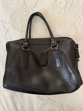 Vintage Coach Black Leather Madison Satchel Doctor Bag Purse USA 1980 Top Handle